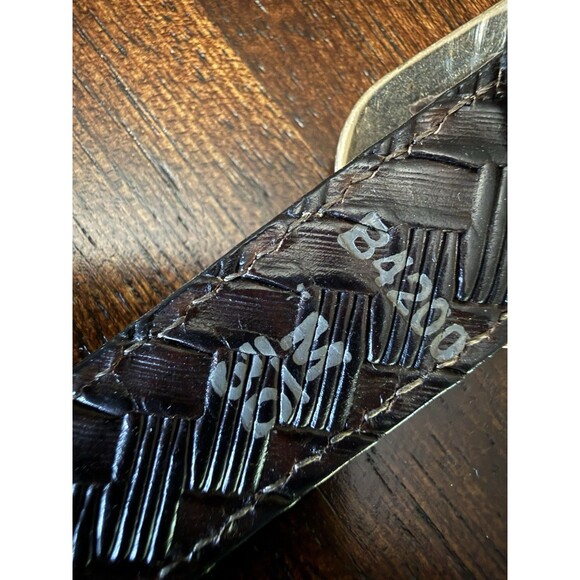 ?RARE VTG Brighton Artist Belt Braided Brown Black Multi Reverse Western 30 Y2K main image 4